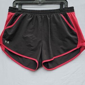 Under Armour Women's Black and Pink Athletic Shorts